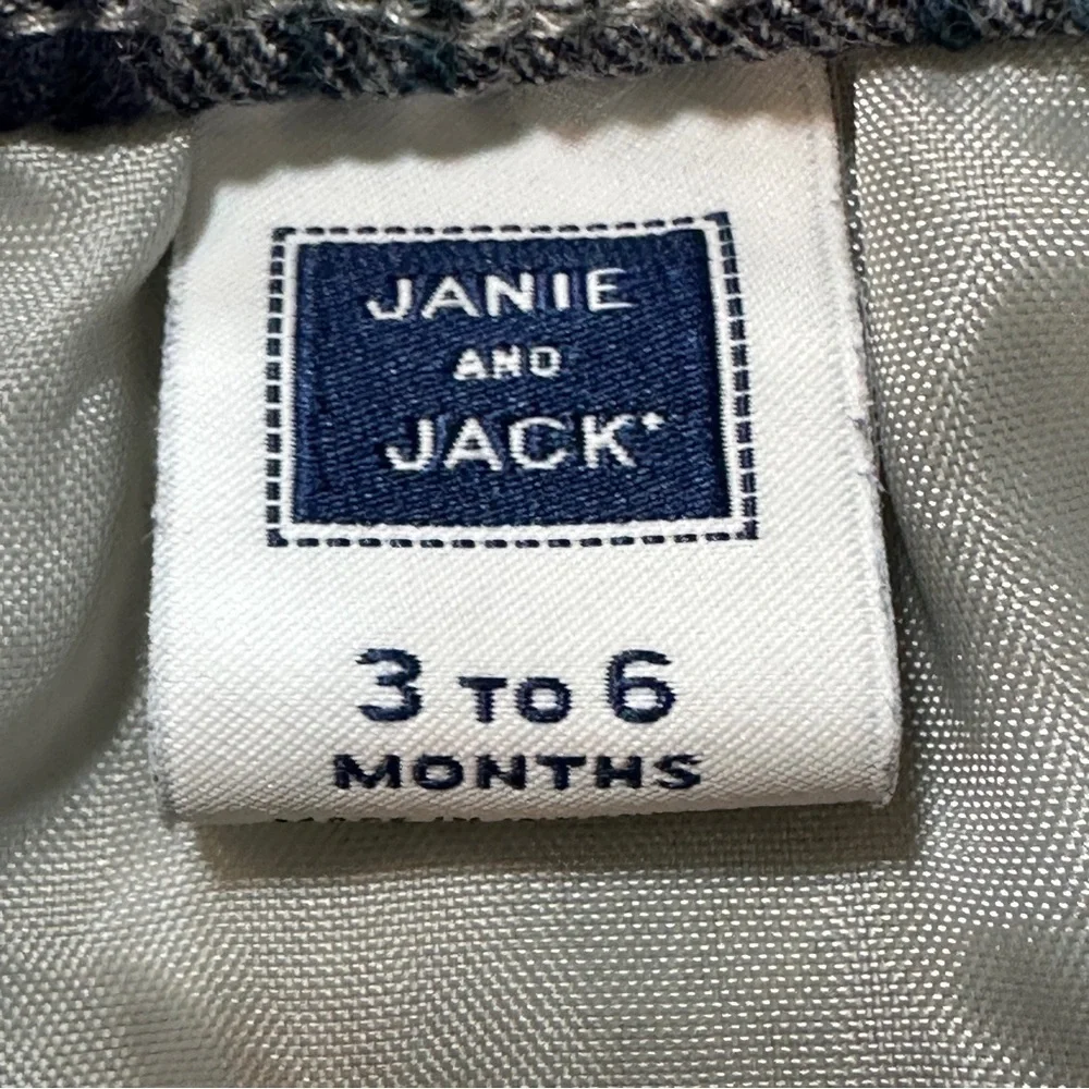 Janie & Jack Girl's Riding Gray Plaid Mini Skirt with Zipper Pockets Sz 3-6 Mo.